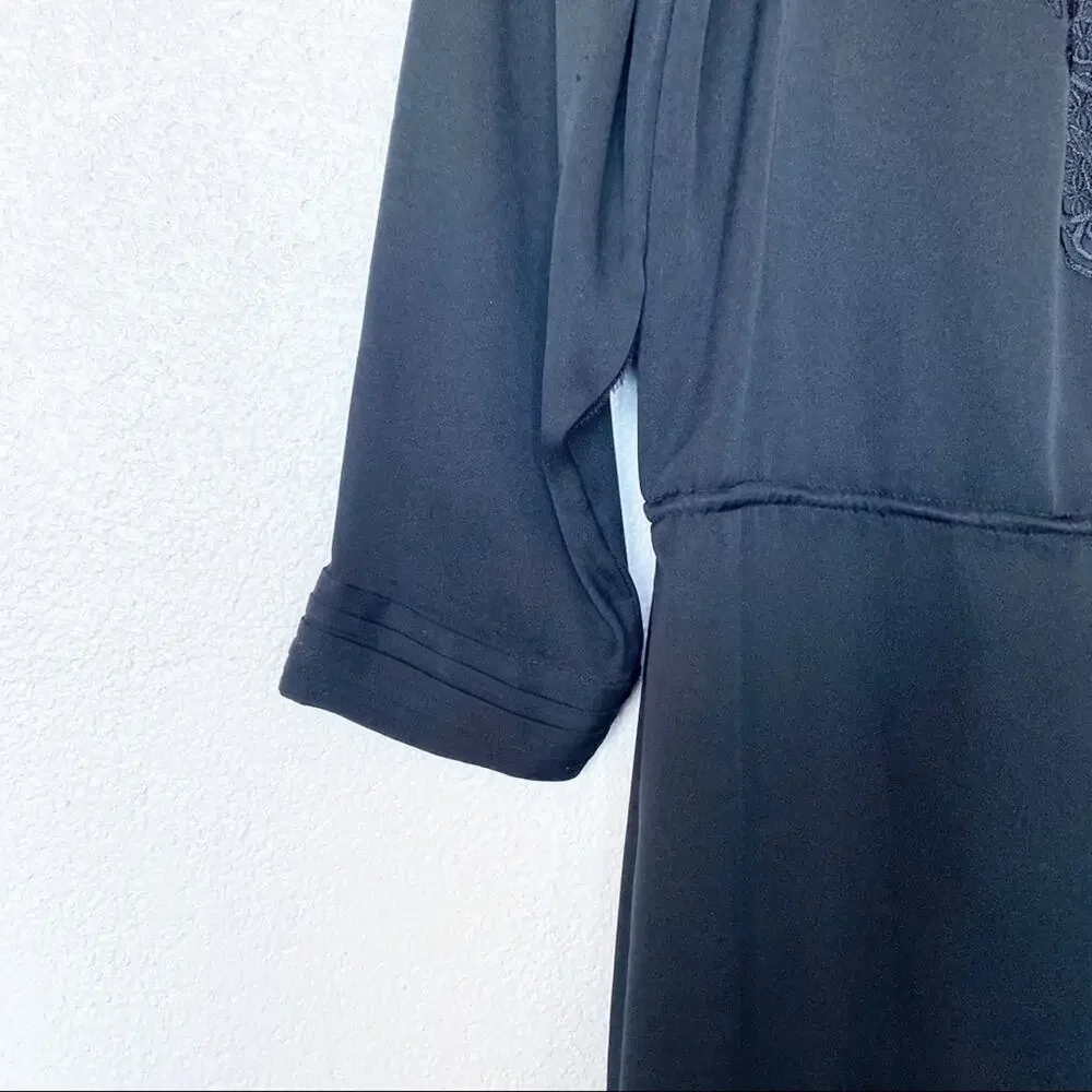 Elie Tahari Lace Shoulder Drawstring Waist Dress Size 8